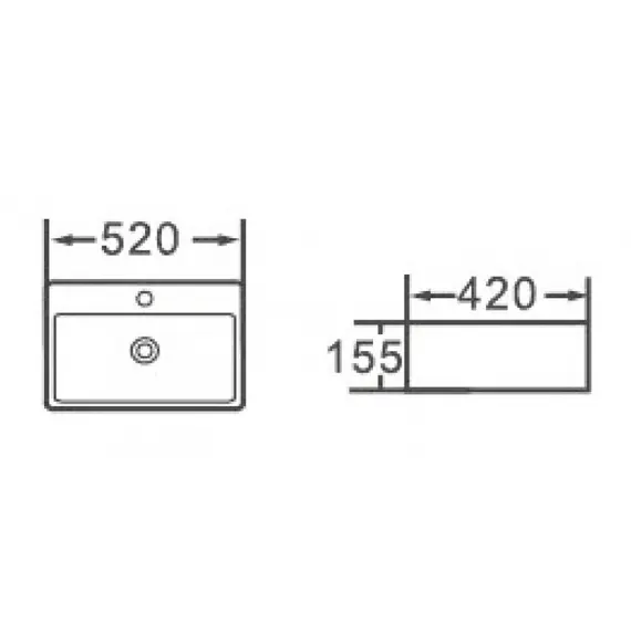 Раковина накладная ESBANO  "CIRCON-52" (white).