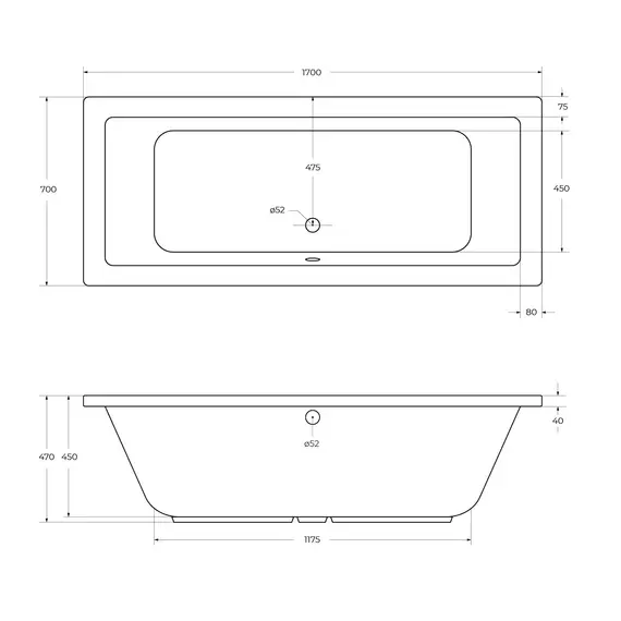 Акриловая ванна CEZARES PLANE-W37