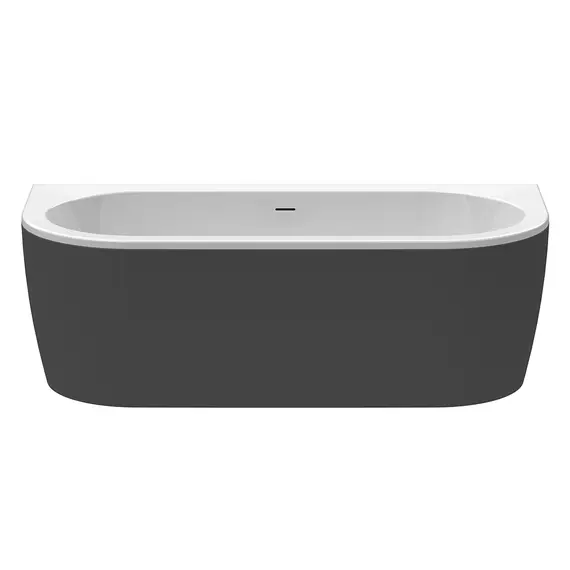 Ванна акриловая CEZARES SLIM WALL-180-80-60-NERO-SET  180х80