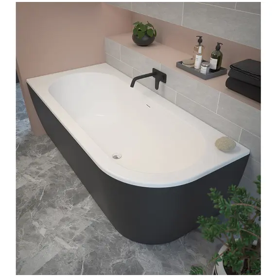 Акриловая ванна CEZARES SLIM CORNER-180-80-60-L/R-NERO-SET  180х80