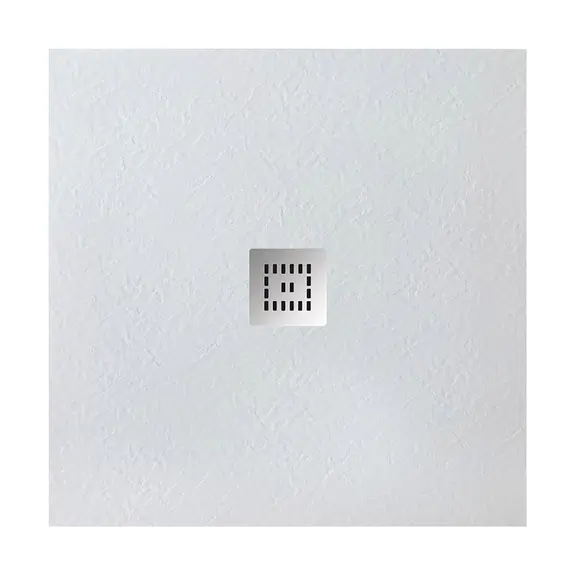 Душевой поддон из искусственного мрамора BelBagno UNO TRAY-MR-UNO-A-80/90-35-W-CR  в комплекте с сифоном