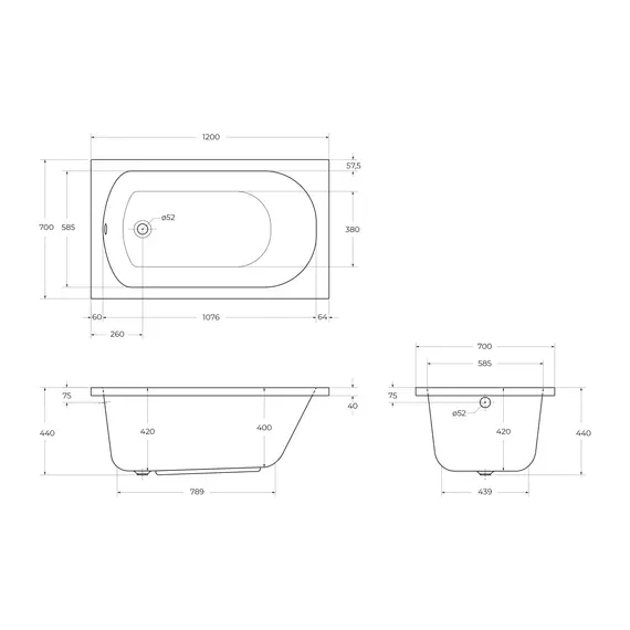Акриловая ванна CEZARES ECO-W37