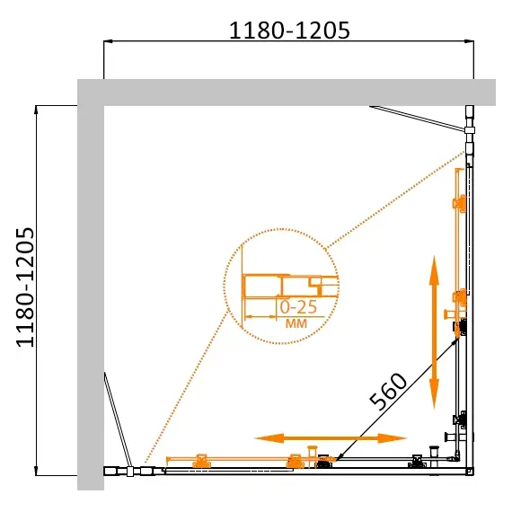 Душевой уголок CEZARES MOLVENO-A-22-C-Cr-IV