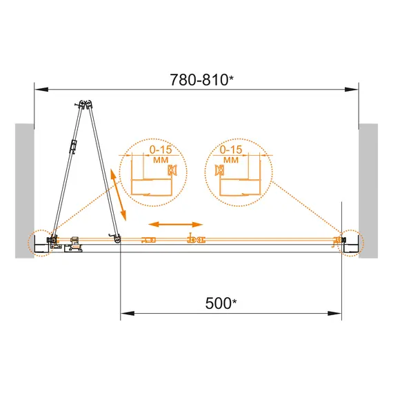 Душевая дверь CEZARES ECO-O-BS-80-C-Cr
