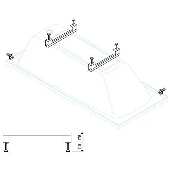 Универс. компл. ног для ванн LEG-KIT-100 -120х70, 130х70, 140х70, 150х70, 160х70,170х70, 170х75, 180х80, 180х90, 190х80, 190х90, 200х90
