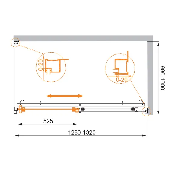 Душевой уголок CEZARES LUX-SOFT-W-AH-1-C-Cr-IV