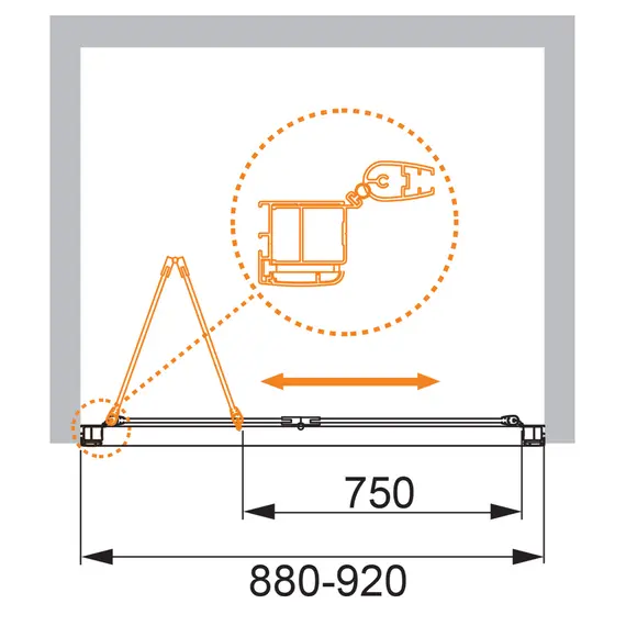 Душевая дверь CEZARES ANIMA-W-BS-90-C-Cr