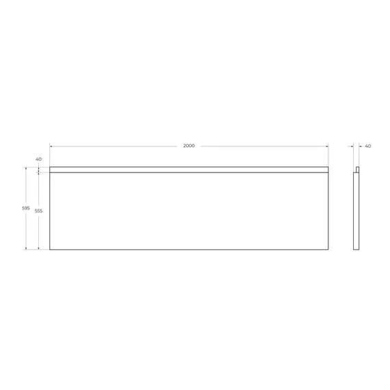 Передняя панель  CEZARES PLANE-200-SCR-W37  200х90