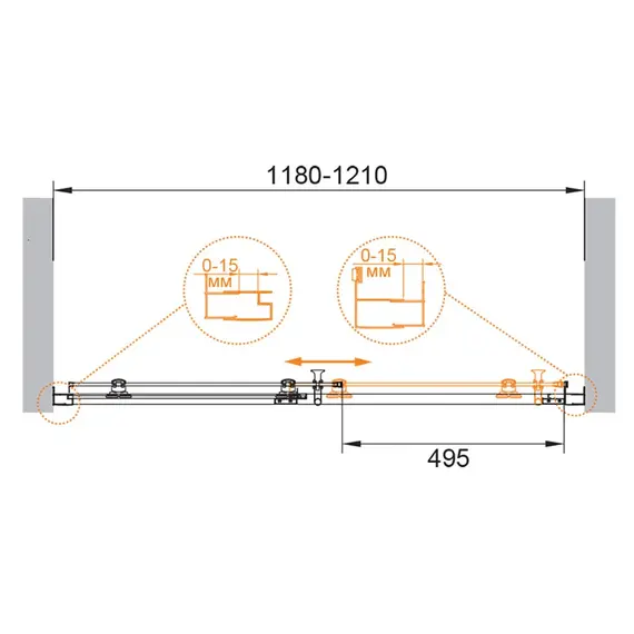 Душевая дверь CEZARES ECO-O-BF-1-120-C-NERO