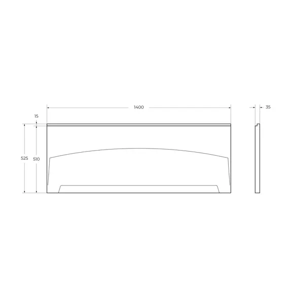 Передняя панель  с комплектом крепежа для установки на каркасе ECO-140-F-SCR-W37 140х70