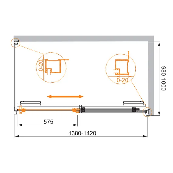 Душевой уголок CEZARES LUX-SOFT-W-AH-1-C-Cr-IV