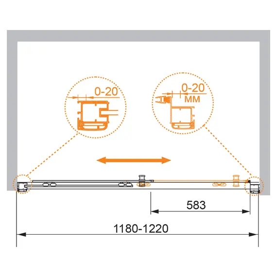 Душевая дверь CEZARES ANIMA-W-BF-1-C-Cr