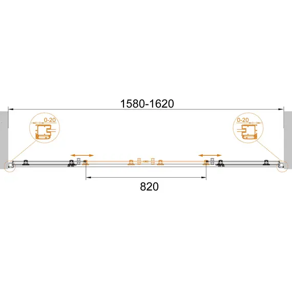 Душевая дверь CEZARES ANIMA-W-BF-2-160/170-C-Cr