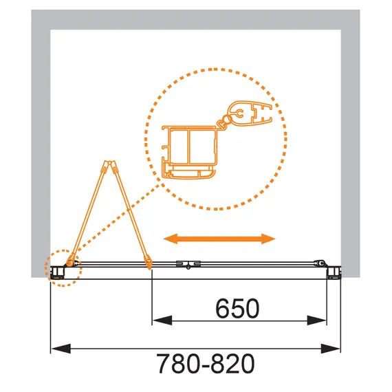 Душевая дверь CEZARES ANIMA-W-BS-80-P-Cr