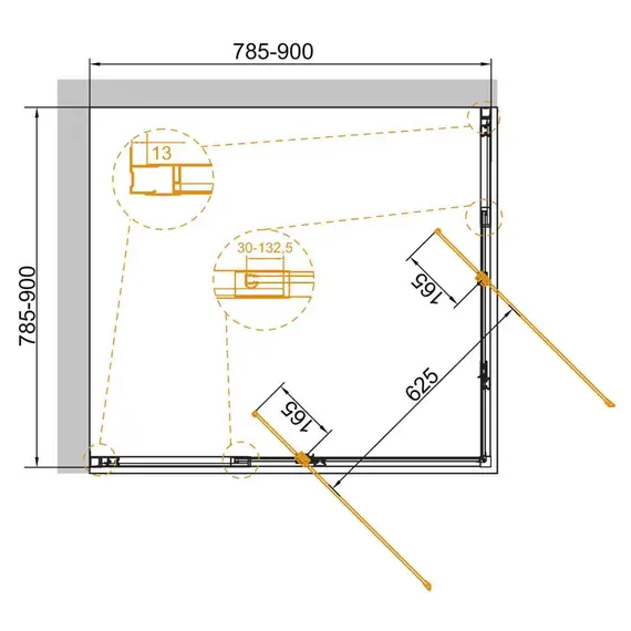 Душевой уголок CEZARES VARIANTE-A/AH-2-C-Cr