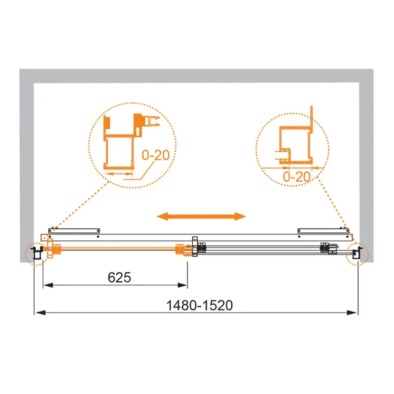 Душевая дверь CEZARES LUX-SOFT-W-BF-1-C-Cr-IV