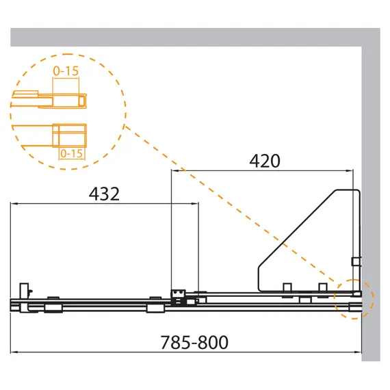 Шторка на ванну с полками CEZARES STREAM-VFS-11-C-Cr