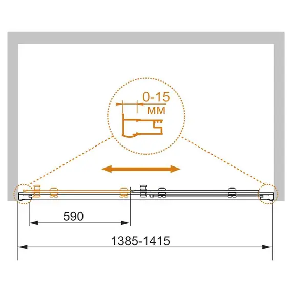 Душевая дверь CEZARES PRATICO-BF-1-140-C-Cr
