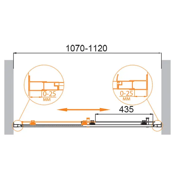 Душевая дверь CEZARES MOLVENO-BF-1-P-Cr