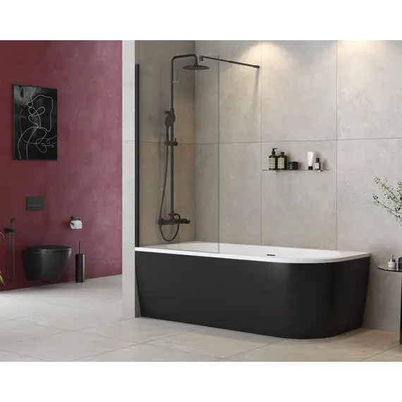 Душевая шторка на ванну CEZARES LIBERTA-V-1-90/155-C-NERO