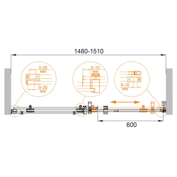 Душевая дверь CEZARES STYLUS-O-M-BF-1-C-Cr