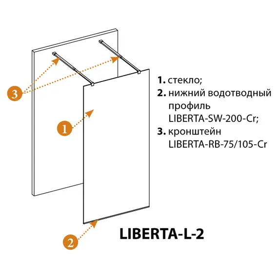 Душевая перегородка CEZARES LIBERTA-L-2-C-NERO