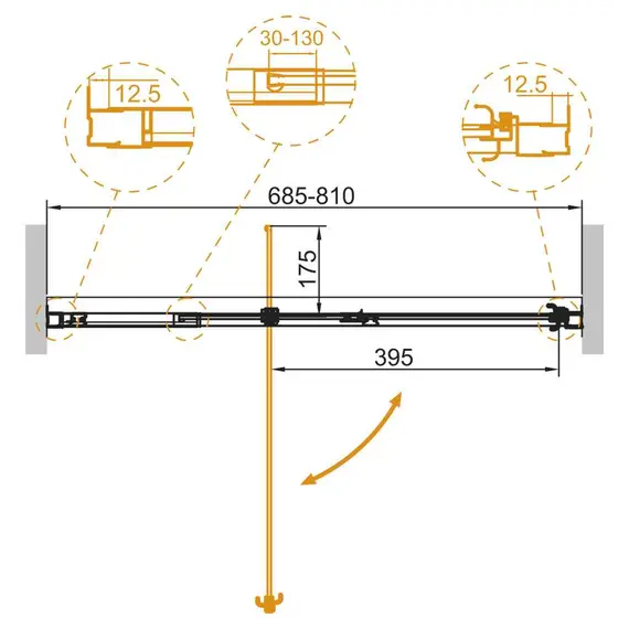 Душевая дверь CEZARES VARIANTE-B-1-C-Cr