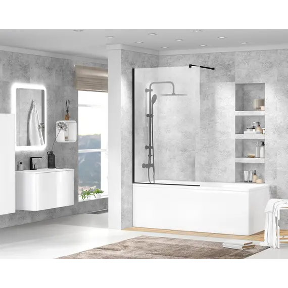 Душевая шторка на ванну CEZARES LIBERTA-V-1-90/155-C-NERO