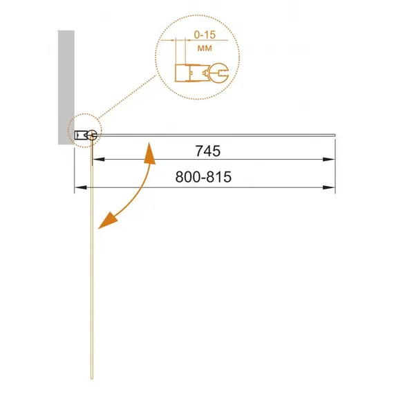 Душевая шторка на ванну CEZARES ECO-O-V-1-80/140-C-Cr