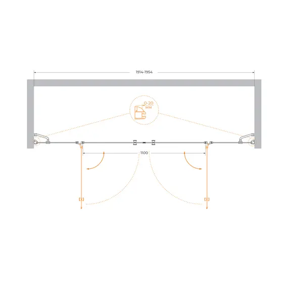 Душевая дверь CEZARES VERONA-W-B-22-C-Cr