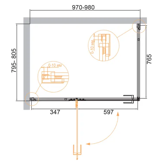 Душевой уголок CEZARES BELLAGIO-AH-1-C-BORO
