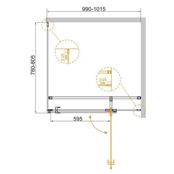 Душевой уголок CEZARES VALVOLA-AH-1-C-Cr