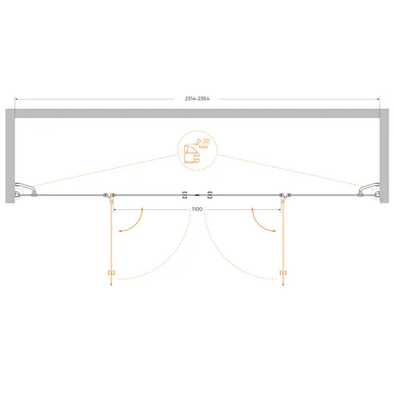 Душевая дверь CEZARES VERONA-W-B-22-C-Cr