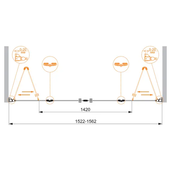 Душевая дверь CEZARES ELENA-W-BS-22-C-Cr