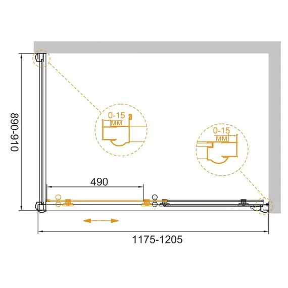 Душевой уголок CEZARES GIUBILEO-AH-1-120/90-SCORREVOLE-CP-G