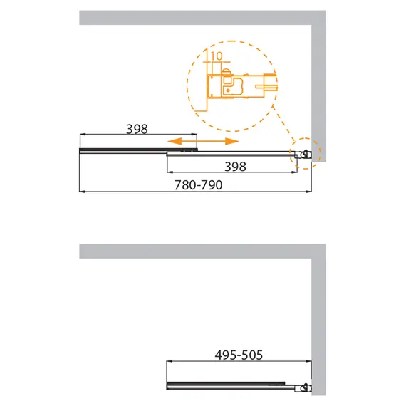 Душевая шторка на ванну CEZARES SLIDER-VF-11-C-Cr
