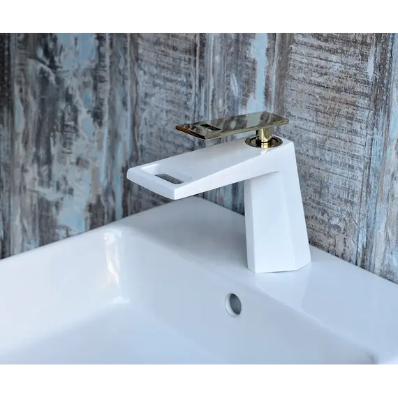 Смеситель на раковину (белый/золото) Bronze De Luxe A919W