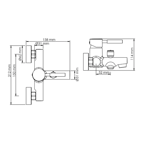 Смеситель для ванны WasserKRAFT Wern  4201 никель