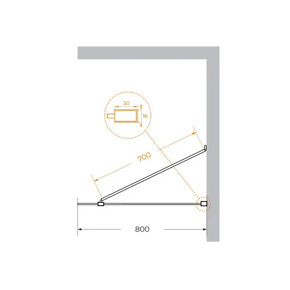 Душевая перегородка универсальная LIBERTA-L-1-TB-C-NERO