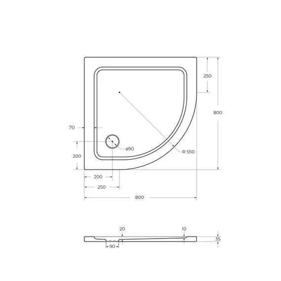Поддон SMC CEZARES TRAY-M-R-35-W