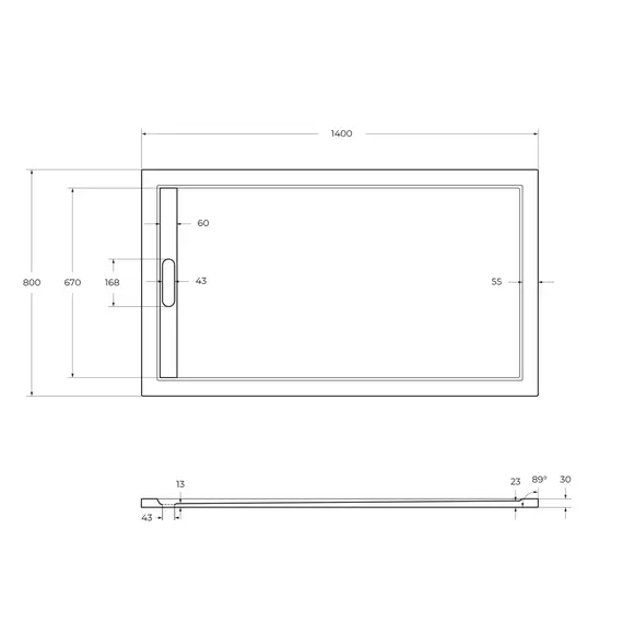 Поддон из искусственного мрамора CEZARES TRAY-AS-AH-30-W