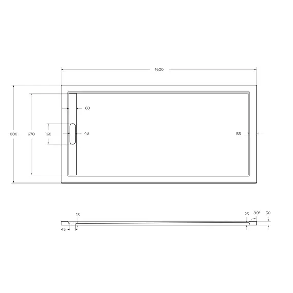 Поддон из искусственного мрамора CEZARES TRAY-AS-AH-30-W