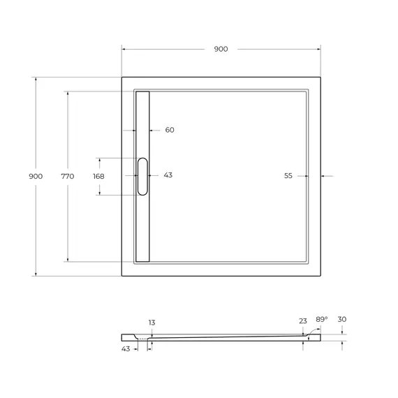 Поддон из искусственного мрамора CEZARES TRAY-AS-A-30-W