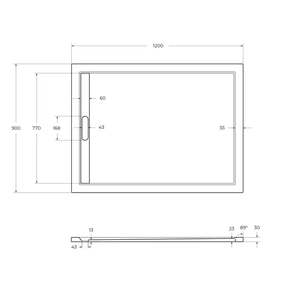 Поддон из искусственного мрамора CEZARES TRAY-AS-AH-120/90-30-NERO
