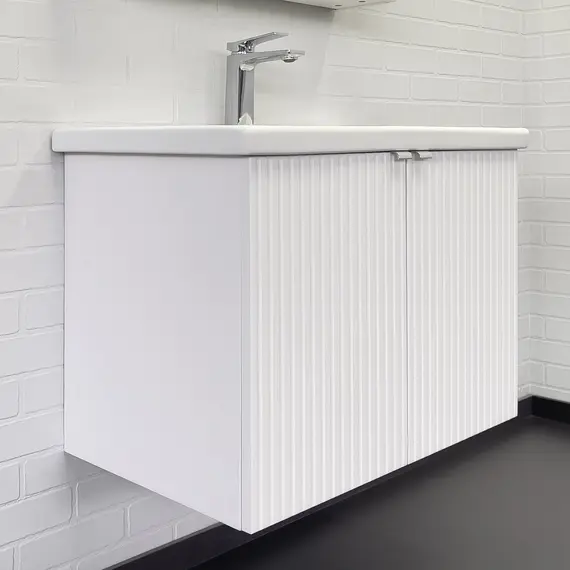 Тумба-умывальник подвесная Comforty Лима-70П белый матовый с раковиной Como 70