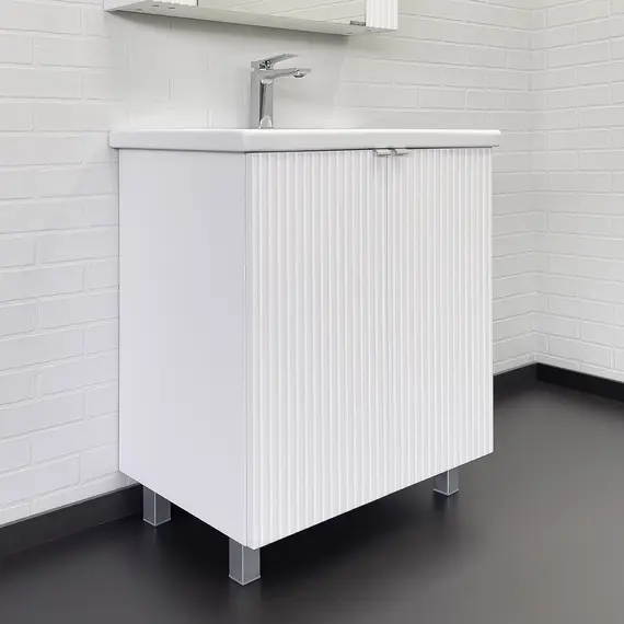 Тумба-умывальник напольная Comforty Лима-70 белый матовый с раковиной Como 70