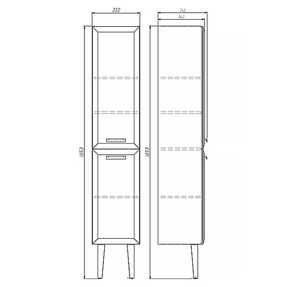 Шкаф-колонна Comforty Империя-35 белый глянец