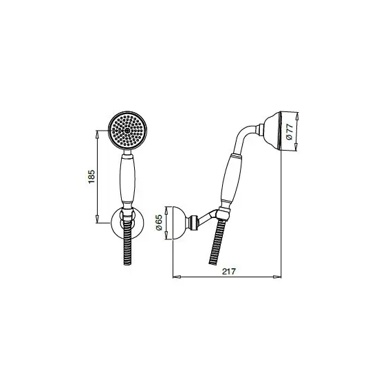 Ручной душ со шлангом и держателем CEZARES CZR-KD-01-Bi