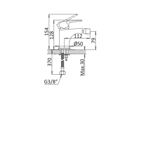 Смеситель для биде CEZARES NAUTIC-BS1-NOP