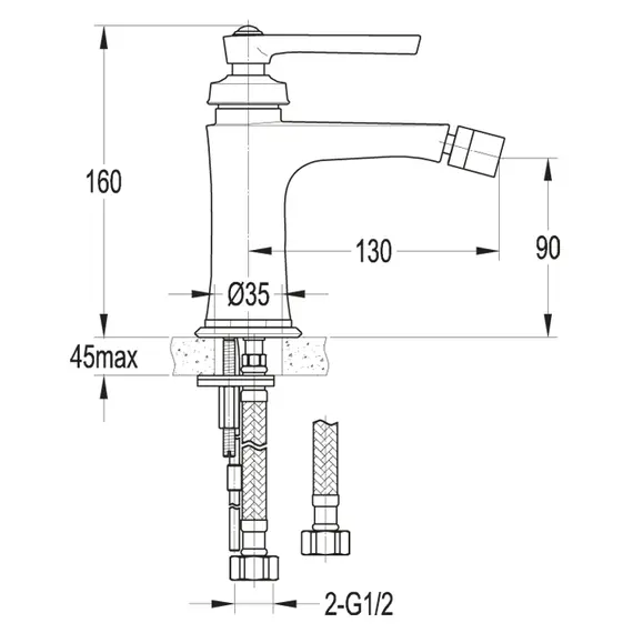 Смеситель на биде CEZARES LIBERTY-F-BS-01-W0